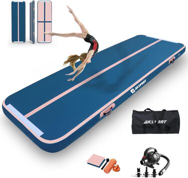 Гімнастичний мат AKSPORT Air Matte Track, надувний, 3/4/5/6 м, висота 10/20 см, з насосом для дому, тренувань, залу, чірлідингу