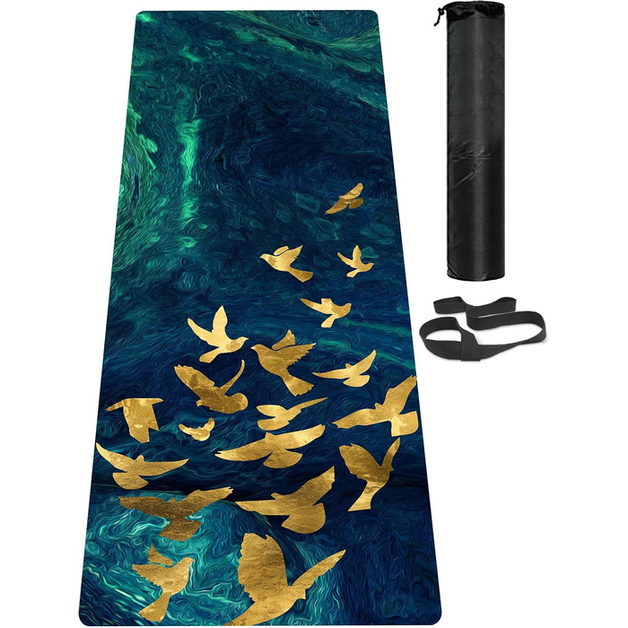 Килимок для йоги LaiEr, неслизький, екологічний, з ручкою для перенесення, товщина 6 мм (183 x 61 см)