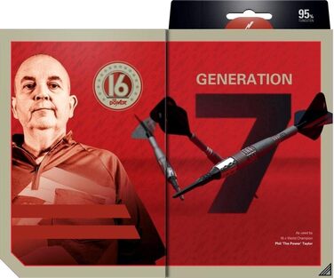 Дартс Target Phil Taylor Power 9-Five Gen 7, 95% вольфрам, професійний набір, м'який наконечник, 20 г