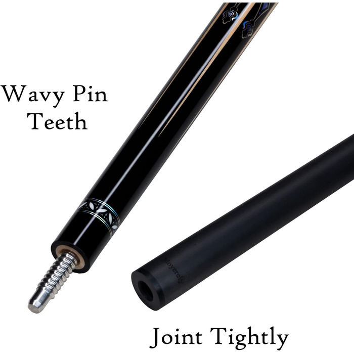 Moyerely: Професійний кий для більярду з карбону, 11.8 мм/12.5 мм, низька дефлекція, з кейсом MF3