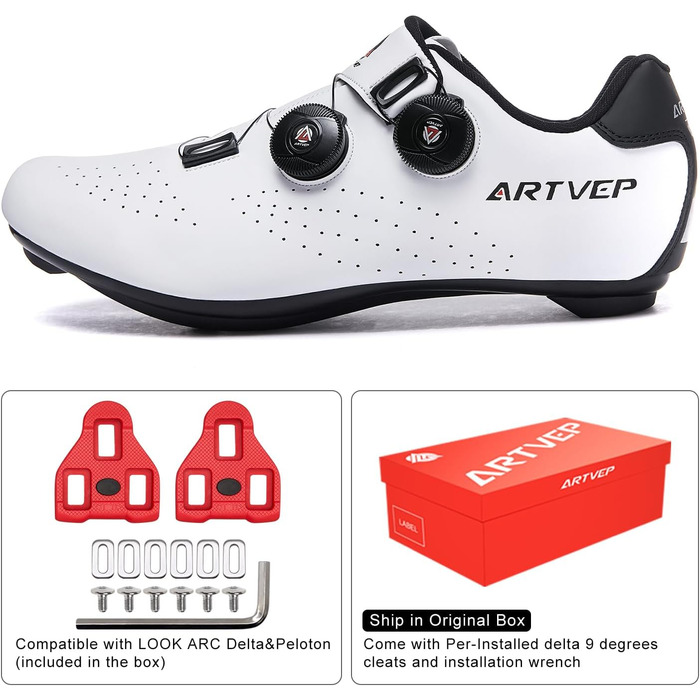 Велосипедні шкарпетки для чоловіків та жінок MTB, сумісні з педалями Look SPD/SPD-SL/Delta Lock, для Peloton, розмір 40 EU, білі