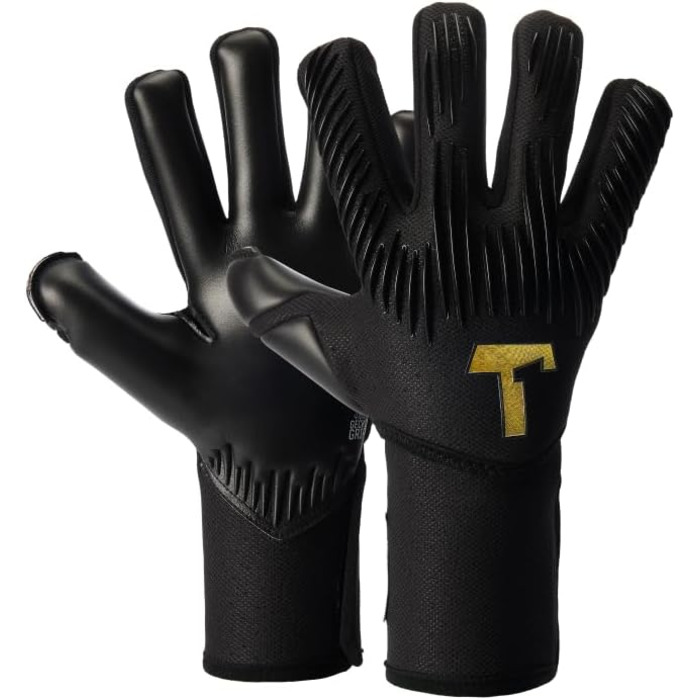 Воротарські рукавички T1TAN Rebel 2.0 Black-Out з фіксацією пальців, професійні футбольні рукавички для дорослих і підлітків