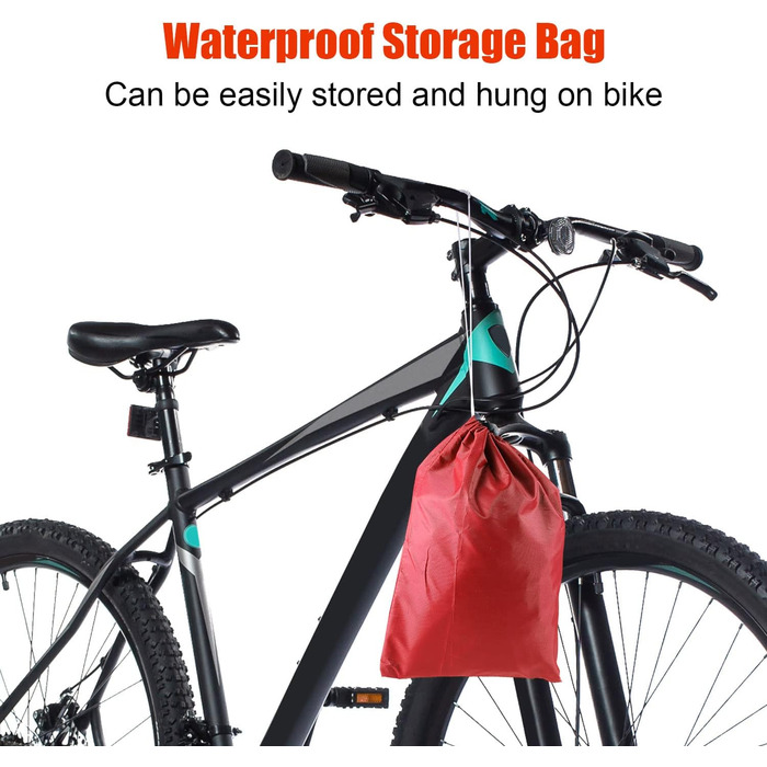 Водонепроникний чохол для велосипеда з отворами для замка – для всіх велосипедів та електровелосипедів – захист від дощу, снігу та UV – на 2 велосипеди (Чорний+Червоний для 1 велосипеда)
