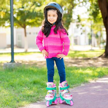 Дитячі ролики Kinder Einhorn для дівчаток, 3-6 років, з підсвічуванням, регульовані, 4 колеса, для початківців, XS (27-30), 3 колеса, райдужний колір