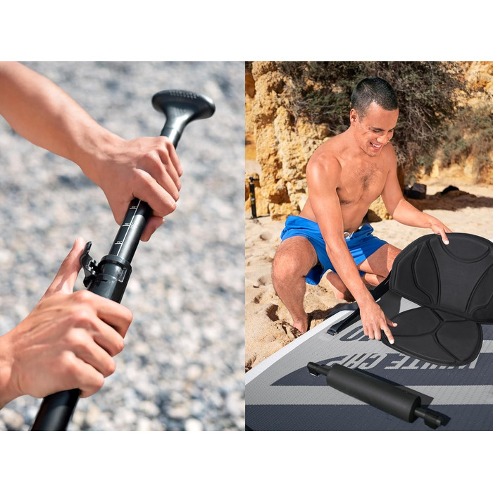 Надувна SUP-дошка Bestway Hydro-Force White Cap з сидінням, 305x84x12 см, комплект для веслування