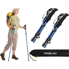 Trekology Trekz SE ультралегкі складані трекінгові палиці для ходьби, розсувні, для жінок, чоловіків і літніх, тростина для кемпінгу та хайкінгу