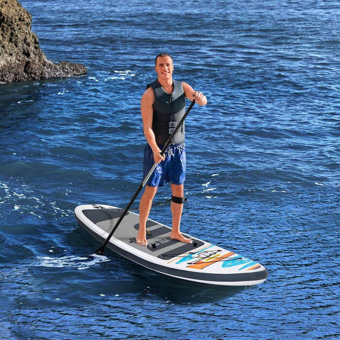 Надувна SUP-дошка Bestway Hydro-Force White Cap з сидінням, 305x84x12 см, комплект для веслування