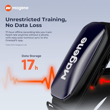 Магнітний датчик пульсу Magene H613 Bluetooth/ANT+, водонепроникний IPX7, 17 годин пам'яті, для велоспорту, бігу, йоги (75-100 см)