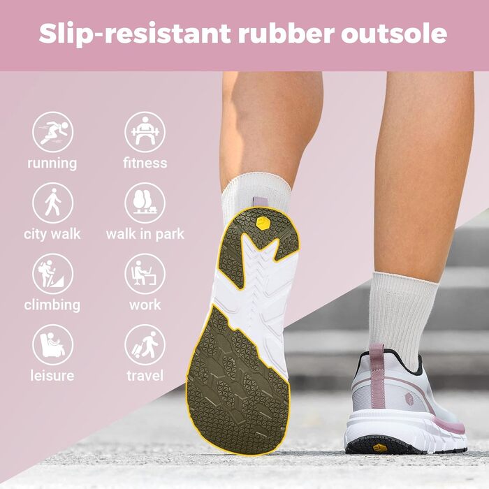 Жіночі кросівки для бігу FitVille з широкою стопою, дихаючі, легкі, для ходьби, розмір 41 EU, світло-фіолетовий