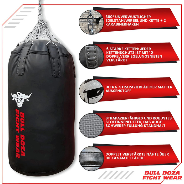 Професійний боксерський мішок XXL JUMBO 3.5FT для MMA, кікбоксингу, Муай Тай, самонаповнюваний, з підвісом, важкий, для єдиноборств