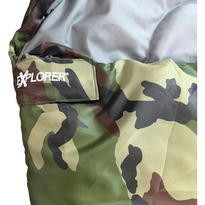Сплячий мішок Explorer Hunter: XXL, -18°C, 220x80 см, для кемпінгу та риболовлі, камуфляж BW