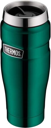 Термокружка THERMOS Stainless King 470 мл, зелена, для кави і чаю, нержавіюча сталь, ізоляційна, герметична, зберігає тепло 7 годин, холод 18 годин, BPA Free, підходить для посудомийної машини