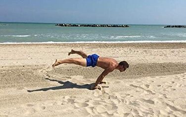 Дерев'яні упори RS SPORT для калістеніки, низькі бруси для віджимань, кросфіту та фітнесу