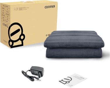 Електрична масажна килимок Comfier з підігрівом для повного тіла, з 10 моторами, 2 терапевтичними подушками, 5 режимами масажу та 3 рівнями вібрації. Подарунчий набір