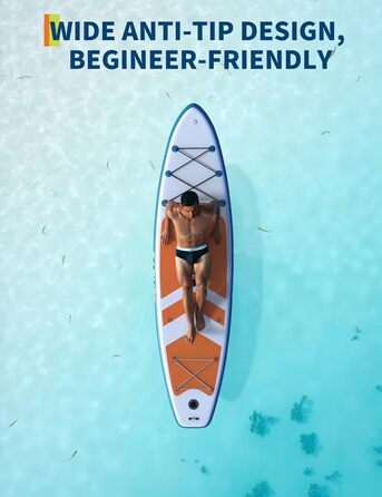 Надувне SUP дошка Stand Up Paddle Board 10.6ft з аксесуарами, антиковзаюче EVA покриття, легка сумка, насос, для підлітків та дорослих (Sunset Chevron)