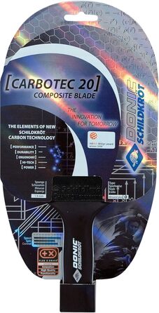 Ракетка для настільного тенісу Donic Schildkröt Carbotec 20, карбон, ергономічна ручка, конкав