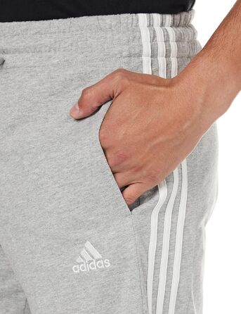 Чоловічі повсякденні шорти adidas Essentials French Terry 3-Stripes, сірі (Medium Grey Heather/White), розмір M