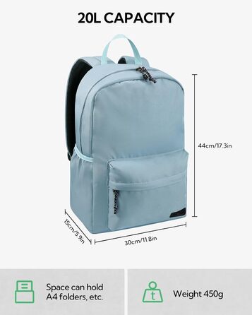 WATERFLY 20L легкий рюкзак для школи та міста з відділенням для ноутбука, універсальний міський рюкзак для чоловіків і жінок, для роботи, спорту, подорожей, туризму