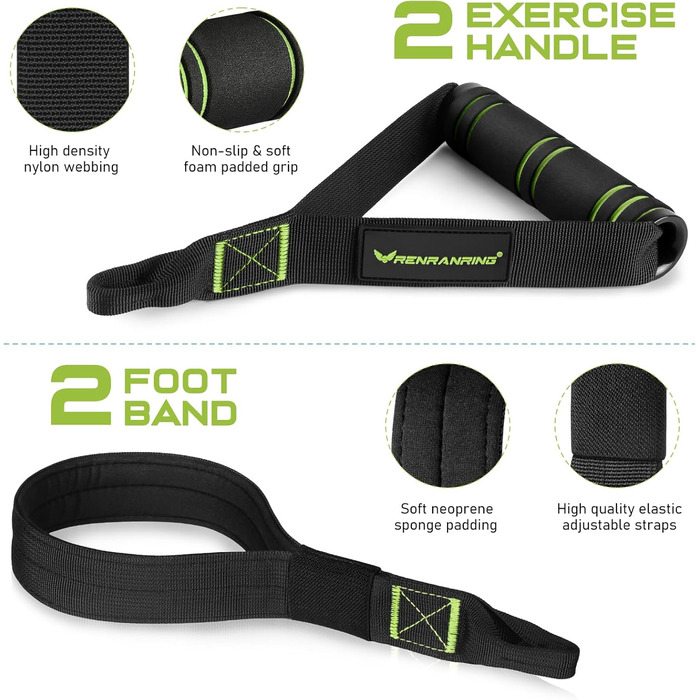 Pilates Bar Kit з гумовими стрічками Grün – багатофункціональний тренажер для пілатесу для жінок та чоловіків з міцною металевою пряжкою, обладнання для домашніх тренувань для всього тіла