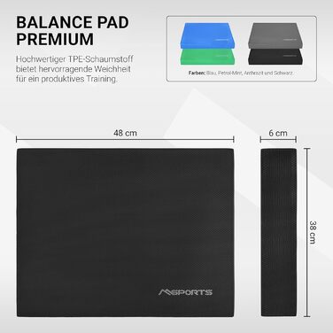 Балансувальний килимок Balance Pad Premium чорний для тренування рівноваги та координації + постер з вправами