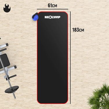 NEOLYMP товстий та нековзний килимок для фітнесу з фітнес E-книгою та ременем для перенесення – килимок для пілатесу, йоги, спорту, гімнастики, тренувань