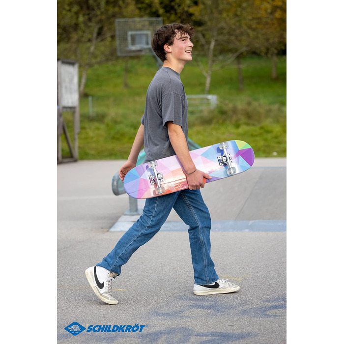 Скейтборд Schildkröt Kicker 31' для початківців, 9 шарів клену, подвійний кік, ABEC5, абстрактний дизайн