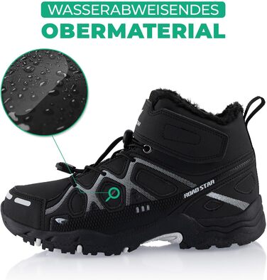 Черевики для піших прогулянок для жінок та чоловіків, теплі, зимові, сіро-білі (43 EU, чорний/білий)