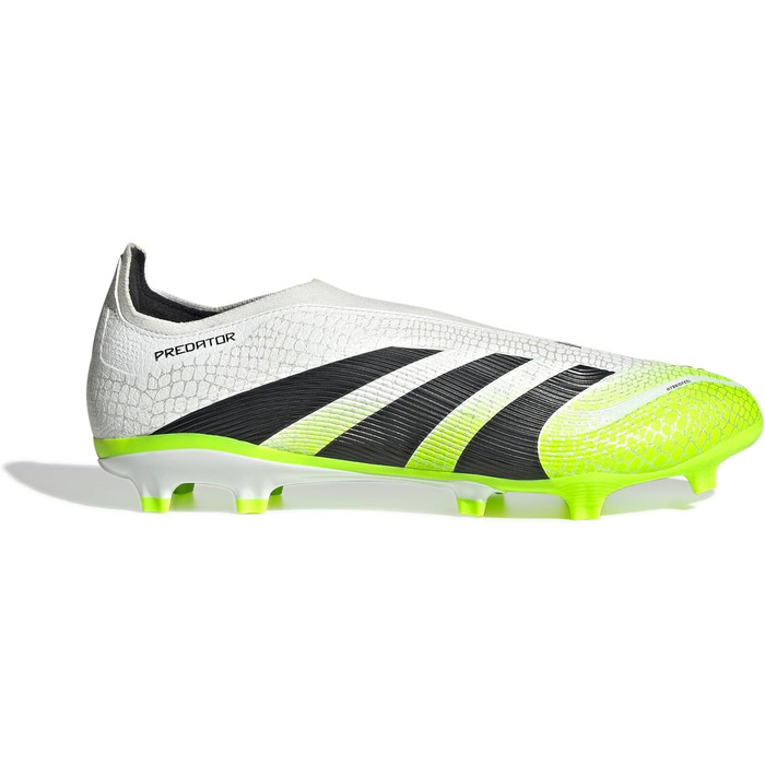 Футбольні бутси adidas Predator League Laceless для твердого/багатоповерххового поля, 40 EU, Cloud White/Core Black/Lucid Lemon