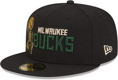 Кепка New Era 59Fifty з логотипом NBA Champions Milwaukee Bucks (1956-1957) - чорна