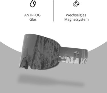 NAKED Optics The TROOP EVO: гірськолижні окуляри для чоловіків та жінок, сноуборд окуляри з змінними лінзами, окуляри для сноубордингу та катання на лижах