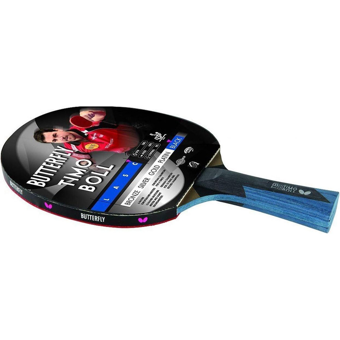 Настільний тенісний ракетка Butterfly Timo Boll Black ITTF, професійна, анатомічна ручка, накладка Wakaba, з чохлом і 3 м'ячами
