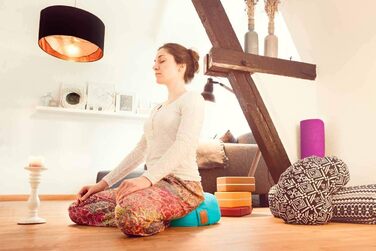 Йога-боулстер Rundes 30см x 15см | Знімний чохол | Наповнювач: органічна лушпинка пшениці або органічна лушпинка гречки | Для Йін-йоги та медитації