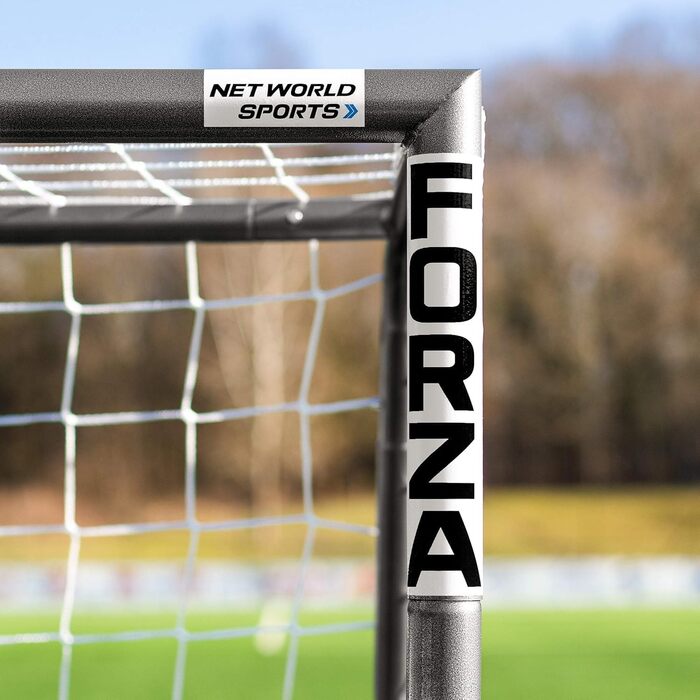 Сталеві футбольні ворота FORZA Steel42, ультра міцні, 6 розмірів, стандартна висота, всепогодні, переносні, з ґрунтовими кілками та опцією рикошетного комплекту
