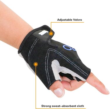 Велосипедні рукавички ONTYZZ: фітнес, тренування, для жінок та чоловіків, спортивні, безпальцеві, XL, блакитні