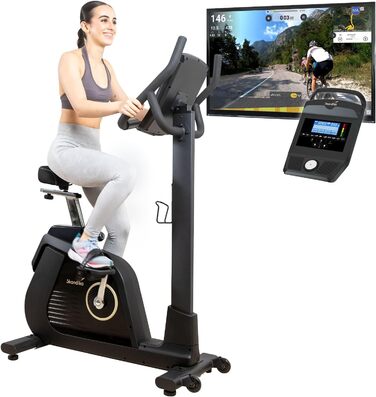 Велотренажер Skandika P14 з екраном, Bluetooth, додатком, до 150 кг – домашній ергометр для фітнесу