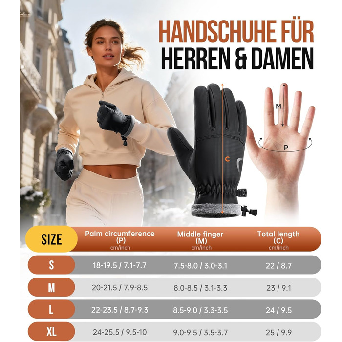 Рукавички PULIOU для чоловіків та жінок, зимові термо-рукавички для велосипеда, тепла зимова модель, вітронепроникні, з підтримкою сенсорного екрану, спортивні рукавички для бігу, їзди на велосипеді, альпінізму, чорного кольору