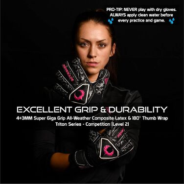 Воротарські рукавиці Renegade GK Triton Microbe-Guard (розміри 5-11, 3 моделі, рівень 2) Pro-Tek, Super Grip 3.5+3мм | Для жорстких покриттів | Дорослі, підлітки, діти