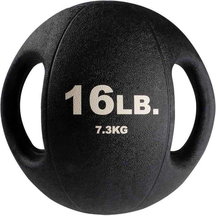 Медичний м'яч Body-Solid Dual Grip 7,3 кг, чорний