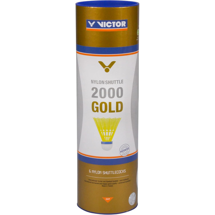 Набір шатлів для бадмінтона VICTOR Nylon Federball 2000 (6 шт., синій/жовтий, середній)