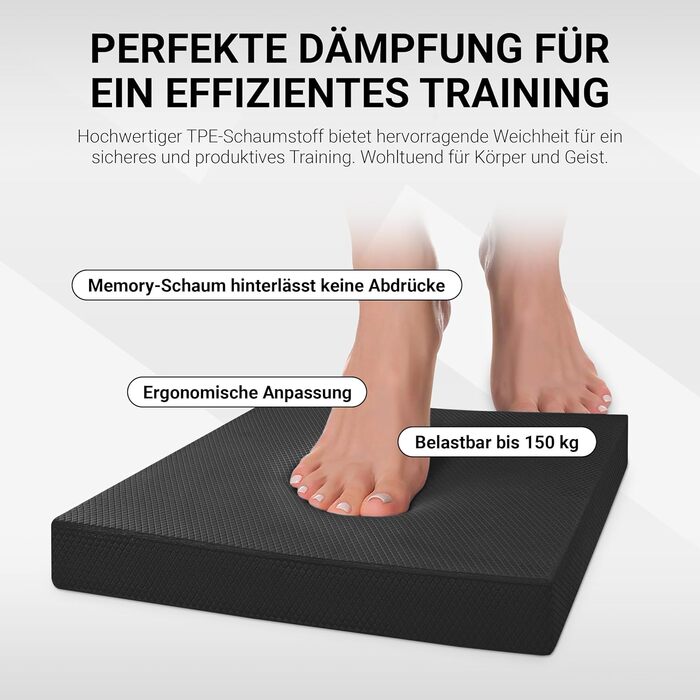 Балансувальний килимок Balance Pad Premium чорний для тренування рівноваги та координації + постер з вправами