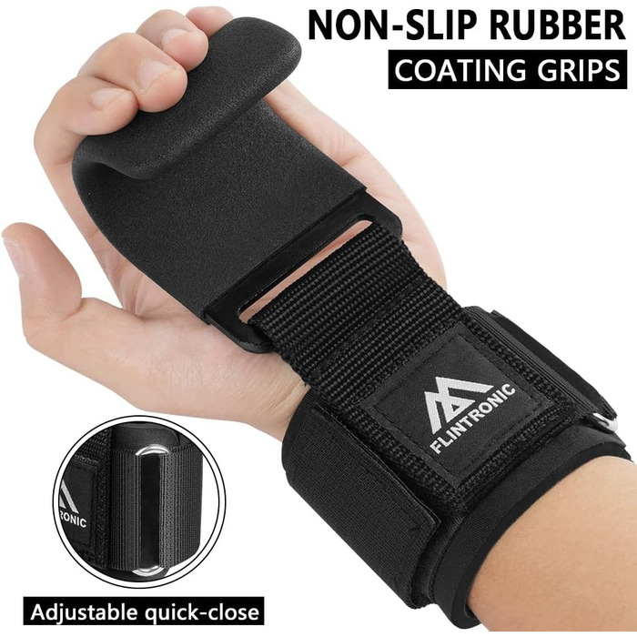 Напульсники для силових тренувань Flintronic Power Zughilfen, шкіряні напульсники для бодібілдингу, 8 мм неопренова підкладка та бавовна, 2 шт. (широка підкладка 6.7 см)