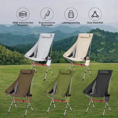 Складний туристичний стільчик Jianyana для відпочинку на природі: риболовля, пляж, сад. Максимальне навантаження 150 кг.