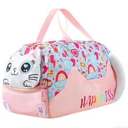 Дитяча спортивна сумка для плавання та подорожей, водонепроникна сумка для басейну, футболу та фітнесу (Світло-рожева, з котом)