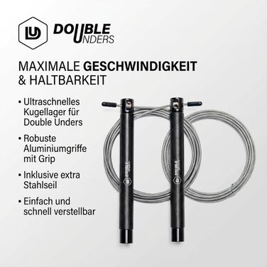 Скакалка Springseil Speed Rope: регульований, для CrossFit, боксу, фітнесу. Металеві ручки, срібно-чорний колір