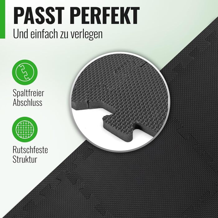 AthleticPro Мат для підлоги спортивний 30x30 см / 60x60 см, посилений захист (+20%), 18 шт, 1.7 м² - Нековзні гумові килимки для спортзалу