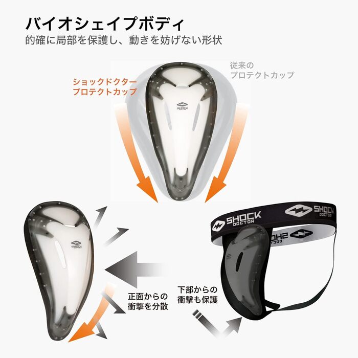 Захисний кубок Shock Doctor BioFlex для хлопчиків та дорослих, чорний, вентильований