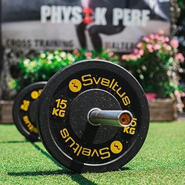 Олімпійський гриф із гумовим покриттям Sveltus, 15 кг