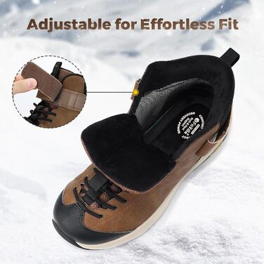 Зимові черевики FitVille для чоловіків, широкі, з клямками, неслизькі, теплі, для активного відпочинку, розмір 40-50 EU, коричневі