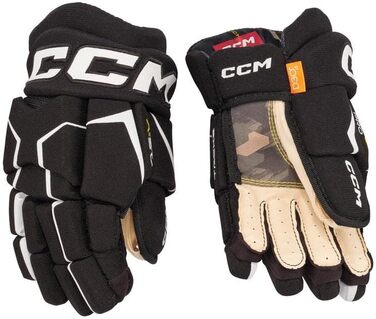 Хокейні рукавички CCM Super Tacks AS-V Pro дитячі, чорні/білі, 8 дюймів