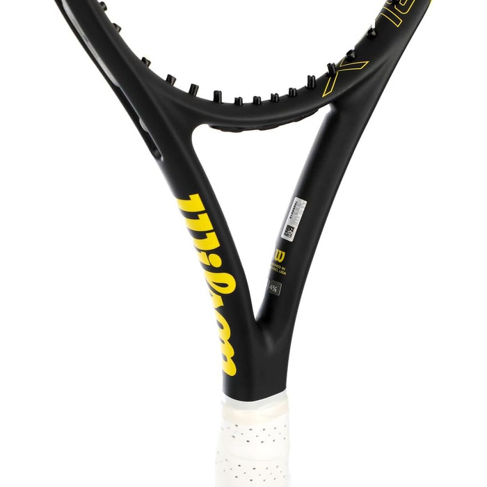 Тенісна ракетка Wilson Pro Open 300г, чорна-жовта, без струн, розмір ручки 3
